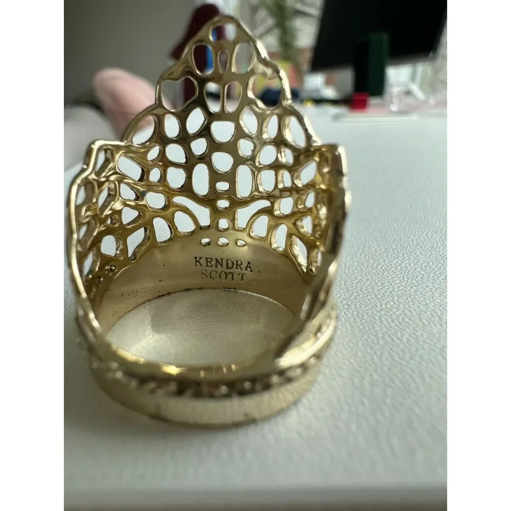 NWOT Kendra Scott Paige in Gold Filigree Size 8 Ring